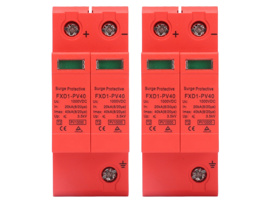 2 Unidades Fxd1-pv40 Dispositivo De Protección Spd De 40 Ka Para Pararrayos Fotovoltaico De Cc Con Montaje En Riel