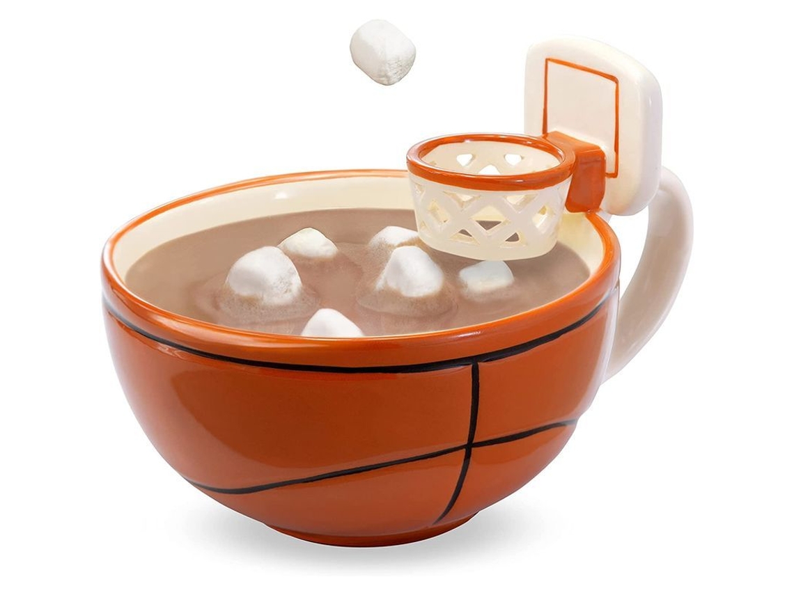 Taza Con Diseño De Aro De Baloncesto De 473 Ml | Taza De Cerámica Para Café, Chocolate Caliente, Cereales Y Sopa
