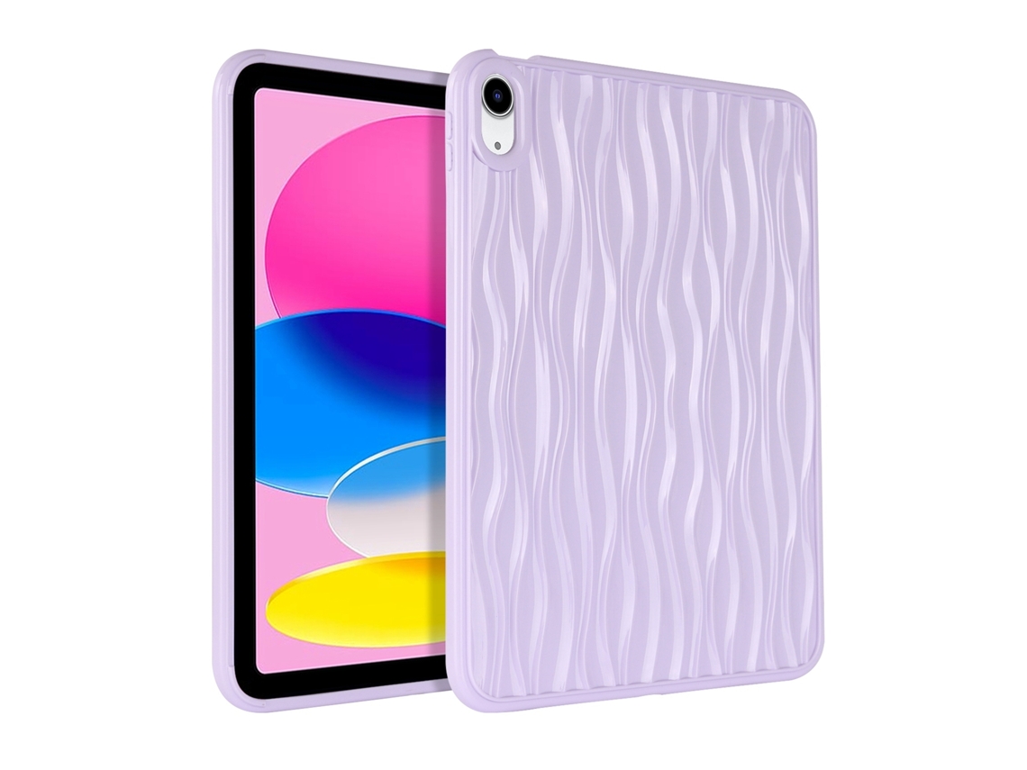 ZRUXE Funda para iPad 10Th Gen 10.9 2021 Jelly Color Water Ripple Tpu Tablet Case Púrpura