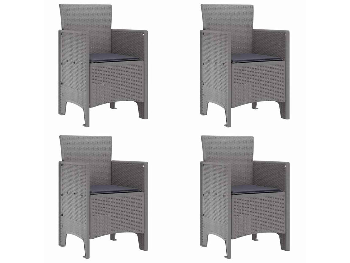 Juego de sillas de jardín (4 piezas) | Silla de exterior gris claro 53 x 49 x 85 cm
