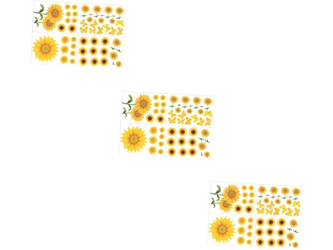 Juegos De Pegatinas De Pared Removibles De Girasoles Para Sala De Estar, Dormitorio U Oficina.