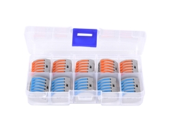 2026-as-2 Cajas Bloque Terminal Resorte Palanca 11-28awg 0.8-2.5mm² Conector Cable Eléctrico Pct-215 20pcs
