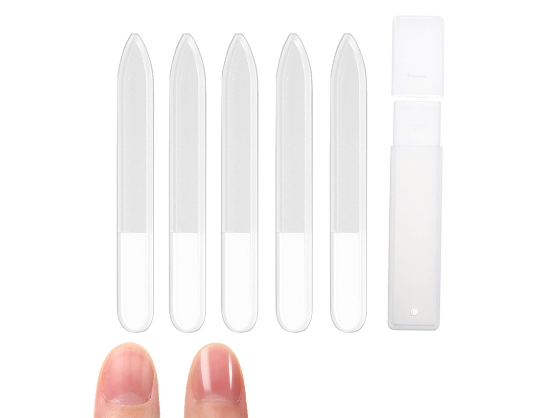 5 piezas de lima de cristal, pulidor para uñas naturales NEVEANCE