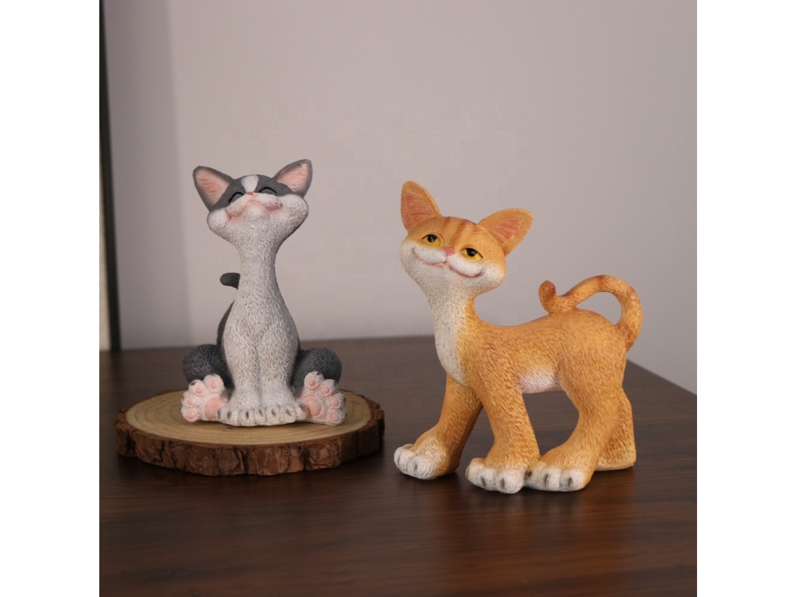 Mueble de TV decorativo de resina con diseño de gatito para sala de estar