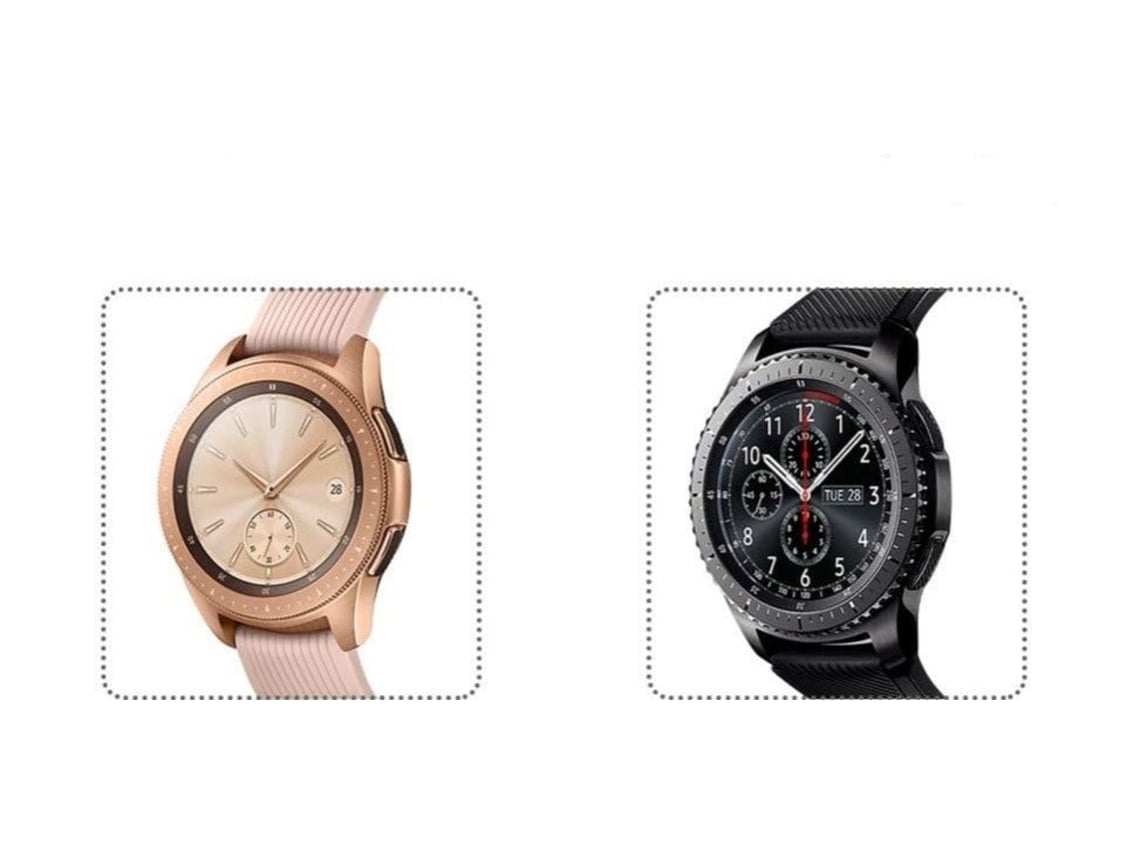 estoy sediento Compatible con empleo Carcasa de Reloj SLOWMOOSE Samsung Galaxy Watch Gear S3 Frontier Bumper  Diamante Suave Chapado Inteligente (Rosa -