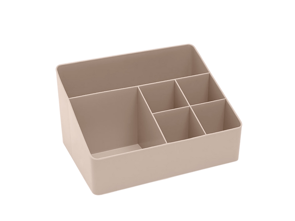 Organizador de maquillaje con divisores para pinceles naranja (23x17x14cm) Kofihety