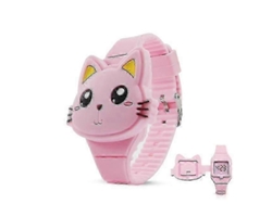 Relojes infantiles 3D, conejito lindo, gato, dibujos animados, LED, electrónico, para niños y niñas, juguete de silicona Tw_i* GOKOCO