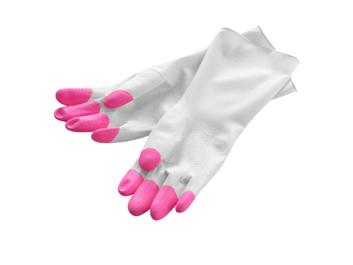 Guantes Impermeables Antideslizantes De Pvc Rosa Para El Hogar, Ideales Para Lavar Platos.