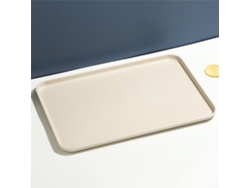 (beige L) Bandeja Rectangular De Plástico Para Uso En Restauración Y Hogar, Para Contener Té Y Vasos.