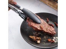 Pinzas De Cocina De Acero Inoxidable Y Silicona Para Barbacoa Y Cocina 22cm Color Negro