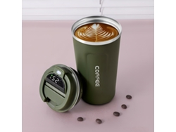 Taza térmica verde para café, botella térmica sin BPA, botella de agua para coche, 380 ml