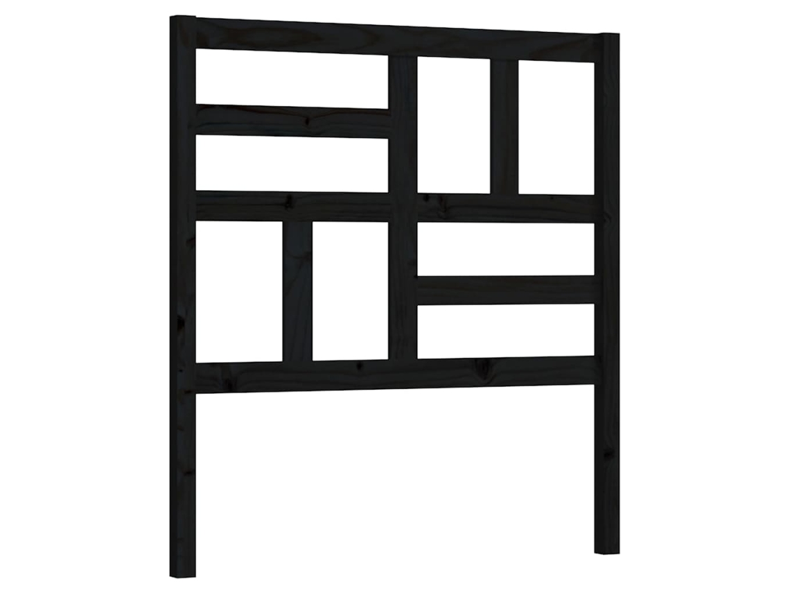 Maison Exclusive - Cabecero De Cama Madera Maciza De Pino Negro 96x4x104 Cm