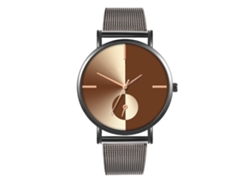 Reloj De Moda Para Hombre Y Mujer Con Correa De Malla, Esfera Redonda, Cuarzo.