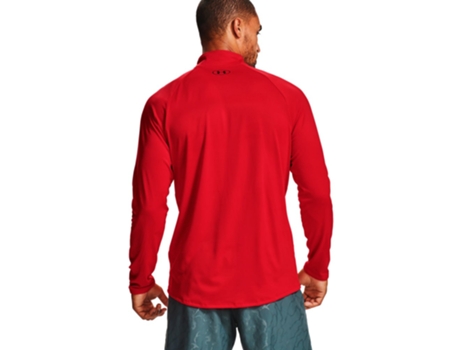 Camiseta de Hombre para Fitness UNDER ARMOUR Meio Zíper Tech Rojo (M)