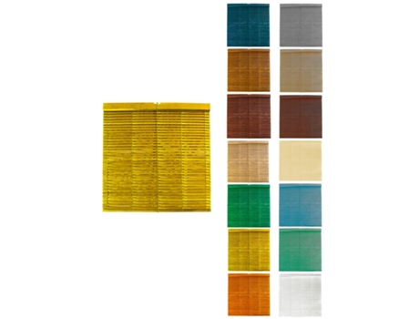 Persiana de Madera Alicantina Com Polea Metálica - Estor Enrollable para Ventanas, Puertas, Salón Amarillo (Barnizada) 130 x 200 cm
