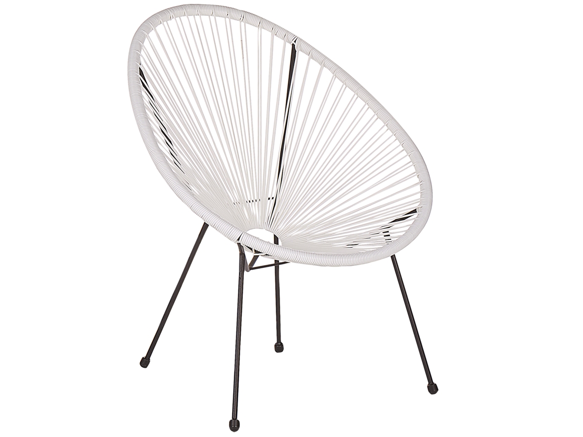 Silla de jardín BELIANI Acapulco ii de Ratán sintético Blanco 76x76x85