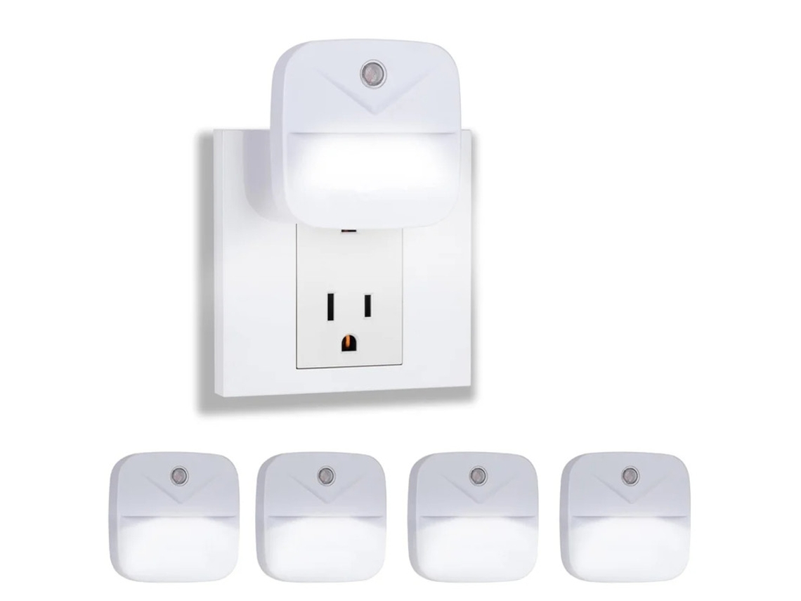 4 Paquetes Luz Pared Plug In Yizhood Sensor Led Niños Blanco