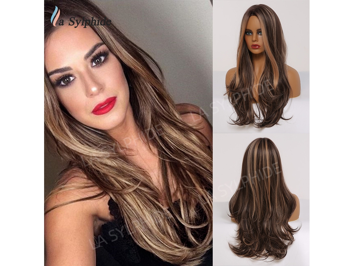 Peluca para mujer con cabello largo y rizado. 24 pulgadas Lc277 1 YUNZII