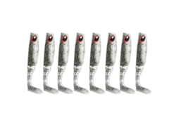 Ar29 8pcs Seuelo De Gusano Suave 60mm 2.5g Lures De Pesca T Cola Bait Artificial Tpr Bicolor