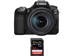 Kit Cámara CANON EOS 90D + 18-135mm f/3.5-5.6 IS USM + SanDisk 64 GB (APS-C)
