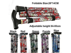 Bastón deslizante de aluminio con diseño floral para senderismo, acampada y como ayuda protectora para la movilidad.