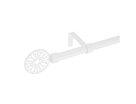 Barra de Cortina de Metal Extensible Decorativas 122-211 cm Blanco TIENDA EURASIA