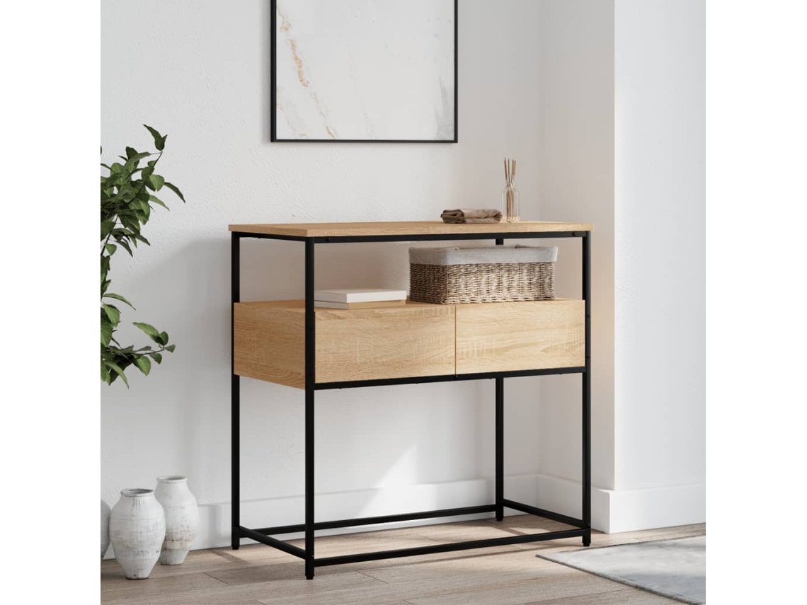 Mesa Consola Madera De Ingeniería Roble Sonoma 75x40x75 Cm