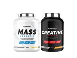 Programa avanzado de aumento de peso Mass Advanced 2,5 kg Crema de vainilla Hardcore Creatine 1,5 kg Naranja Superset Nutrition