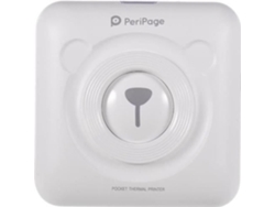 Mini impresora térmica de bolsillo inalámbrica Bluetooth blanca de 57 x 30 mm con transferencia térmica.