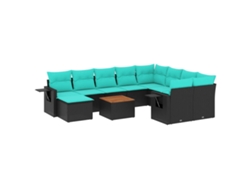 Maison Exclusive - Conjunto De Sofá De Jardín De 11 Piezas Con Cojines, De Poliratán Negro