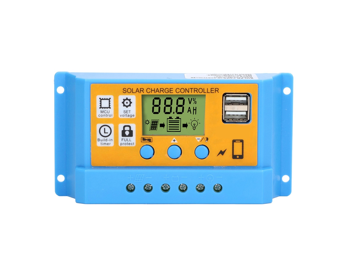 Controlador solar con pantalla digital, regulador inteligente de 12 V, 24 V, 20 A, 260 W y 520 W.
