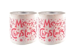 2026-2 Rollos De Papel Higiénico Navideño Con Diseño De Ciervo Y Papá Noel, Pulpa De Madera, Suave Y Higiénico Para Hogar Y Restaurante