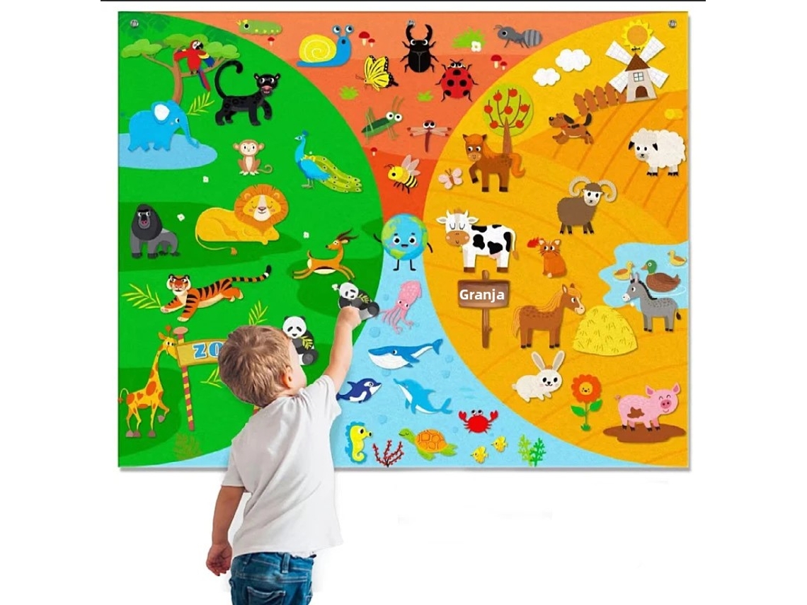 Juguetes de animales de granja de fieltro para contar historias, ideales para el aprendizaje de la primera infancia.