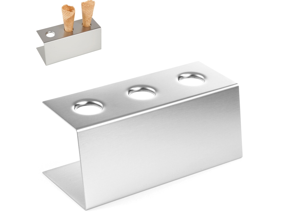 Hendi 755730 Soporte para helado de acero inoxidable para 3 waffles