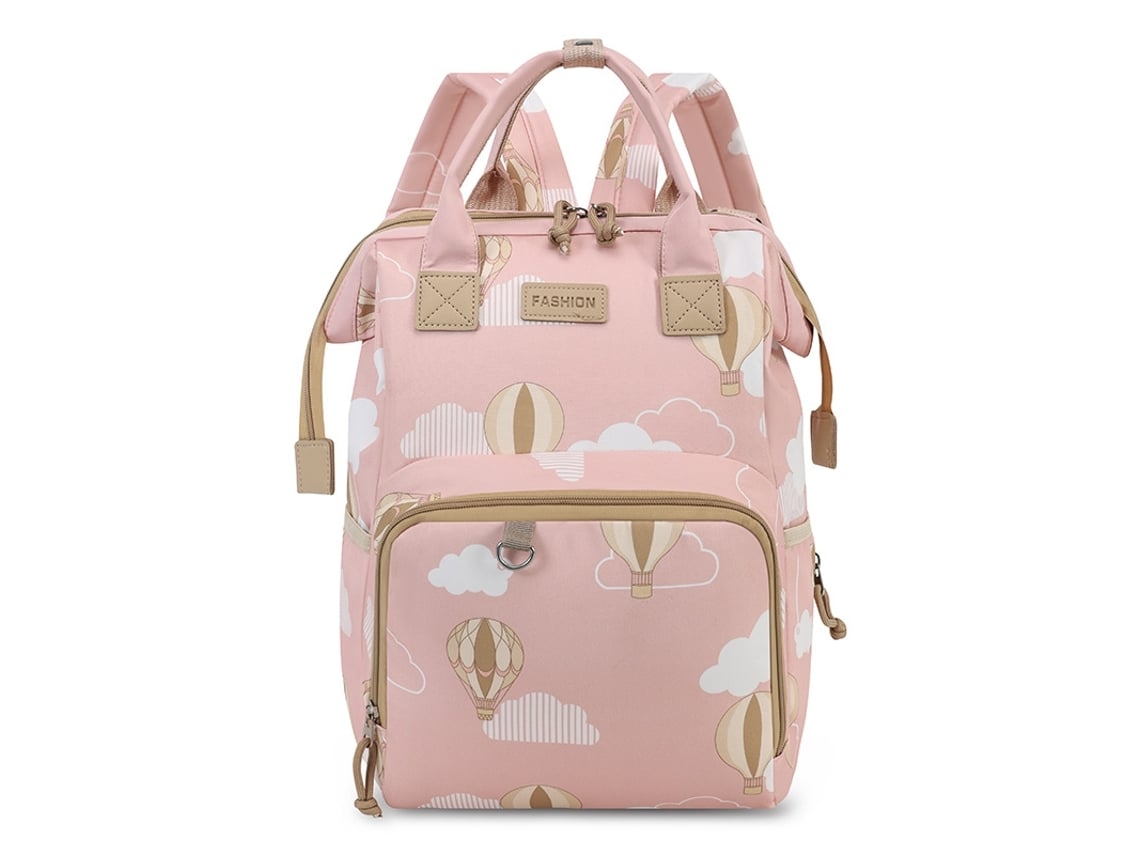 Mochila de maternidad portátil de gran capacidad, bolsa de viaje multifuncional para madre y bebé, color rosa Yunzii