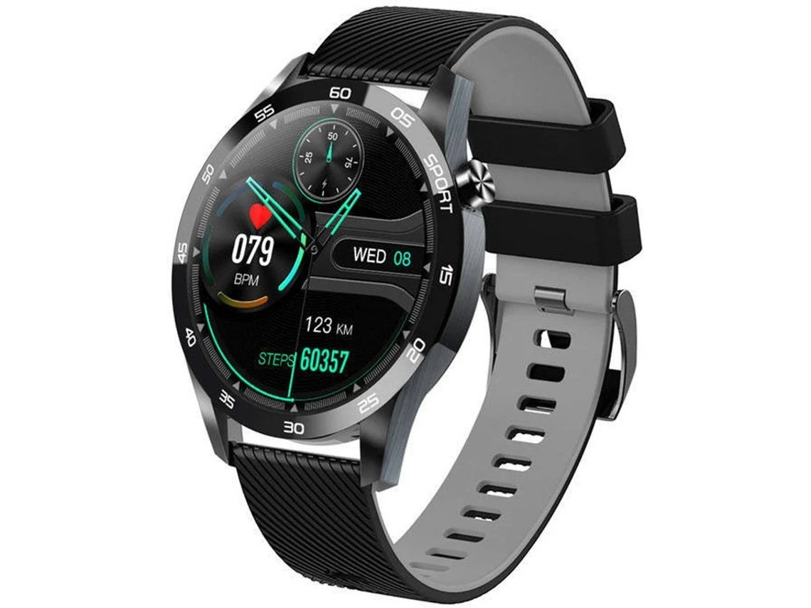 Reloj inteligente F22L con pantalla TFT de 1,54 pulgadas, resistente al agua IP67, podómetro, para hombres y mujeres, Bestvite (negro)