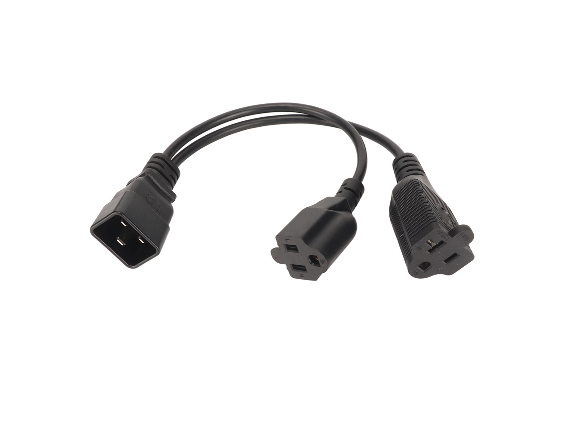 Cable Divisor En Y Iec320 C14, Macho A 5 15r 5 20r Hembra, 1 Entrada, 2 Salidas, 0,32 M, Para Lámpara De Monitor Lcd