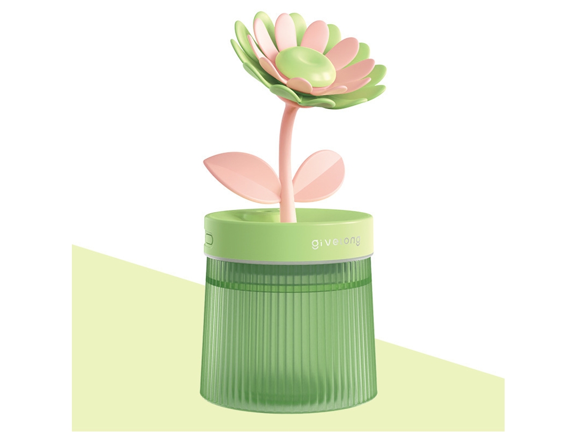 Humidificador, difusor de aroma USB con vapor frío, luz nocturna silenciosa, humidificador con estampado de girasol verde Cuich