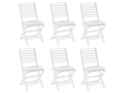 Conjunto de 6 cojines de asiento BELIANI Tolve de Poliéster Blanco 39x31x5
