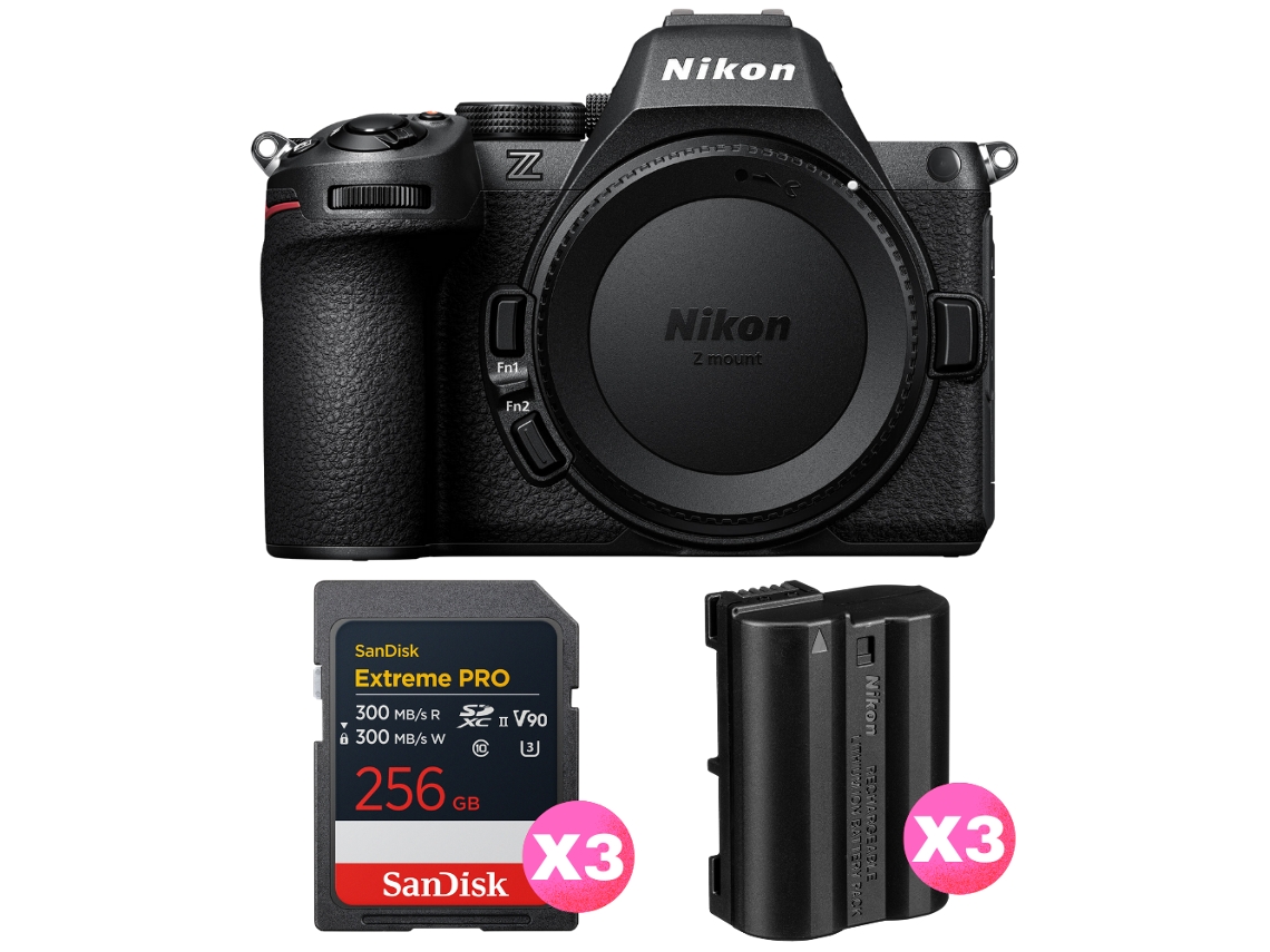 Z5 II + 3 tarjetas Sandisk Extreme Pro UHS II SDXC de 256 GB + 3 cámaras Nikon EN EL15C + libro electrónico “20 consejos para fotos impresionantes” NIKON