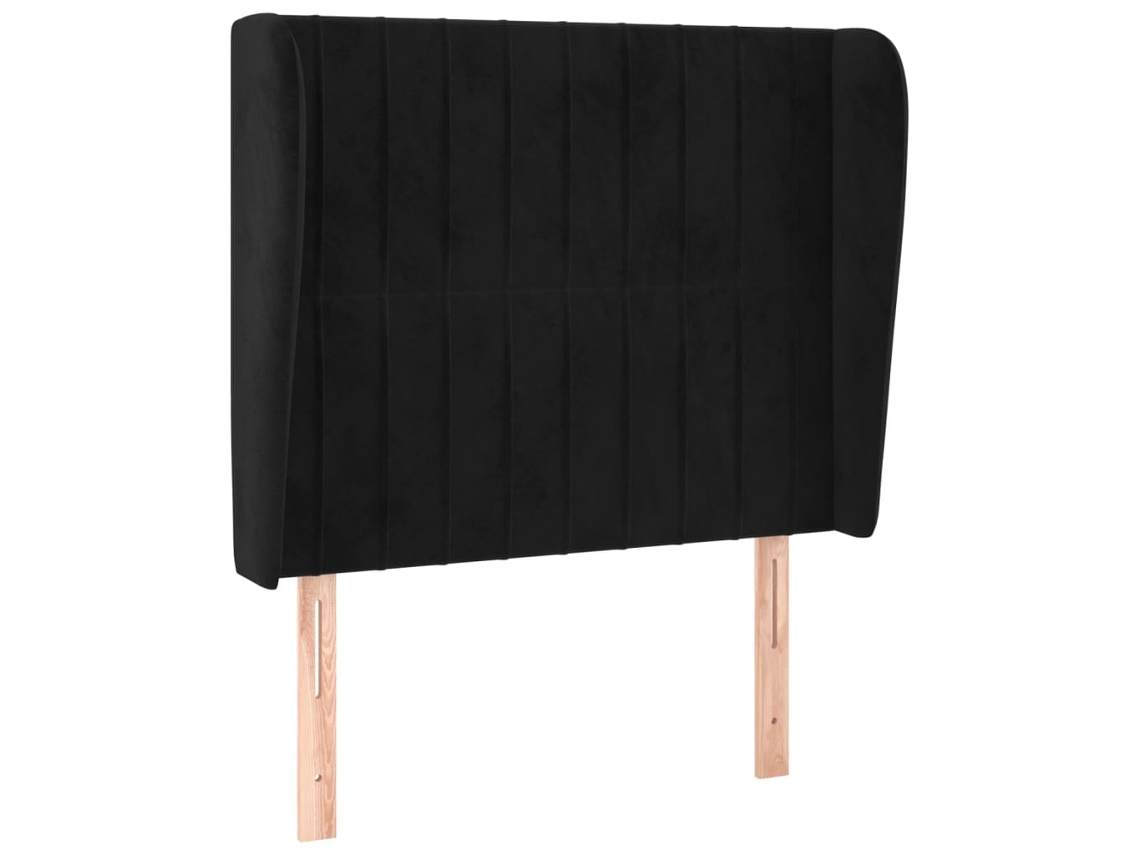 Maison Exclusive - Cabecero Con Orejas De Terciopelo Negro 83x23x118/128 Cm
