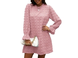 2026-vestido Midi De Chiffon Jacquard Con Manga Larga Y Cuello En V Para Mujer