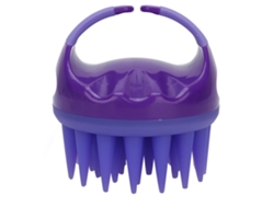 Cepillo De Champú Portátil Para Pelo Cepillo De Limpieza De Cabeza Peine De Masaje Capilar Morado