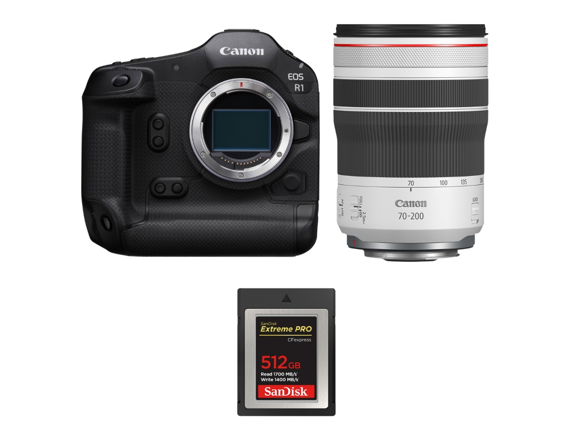 Canon Eos R1 + Rf 70-200mm F/4 L Is Usm + 1 Sandisk 512gb Extreme Pro Cfexpress Type B + Ebook “20 Consejos Para Fotos Que Impactan”