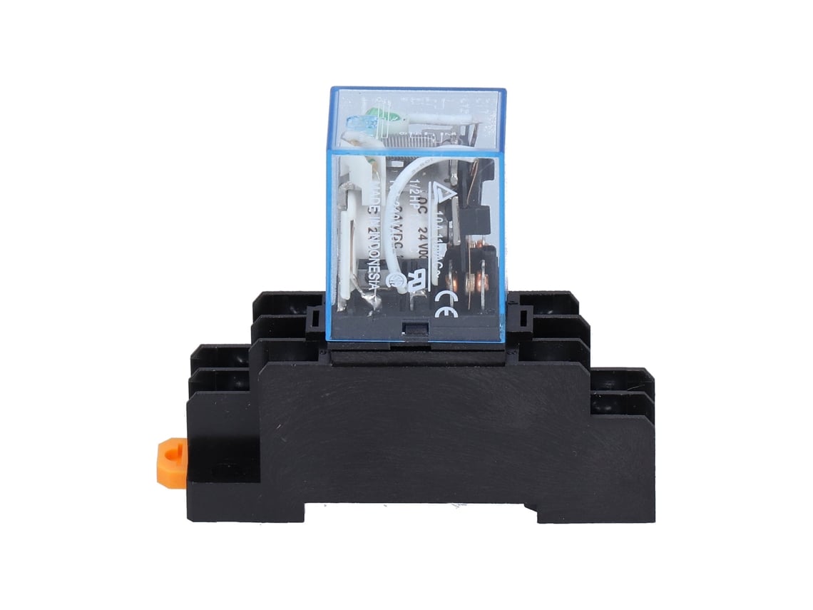 Relé Electromagnético De Potencia 8 Pines Con Base De Enchufe Luz Indicadora 10a 24v Para Motores Industriales