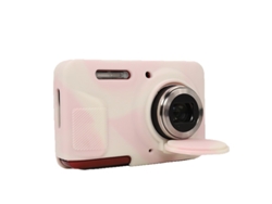 Estuche EIFSON para cámara digital Kodak Pixpro Fz55, con tapa de objetivo (compatible, blanco con detalles rosas)