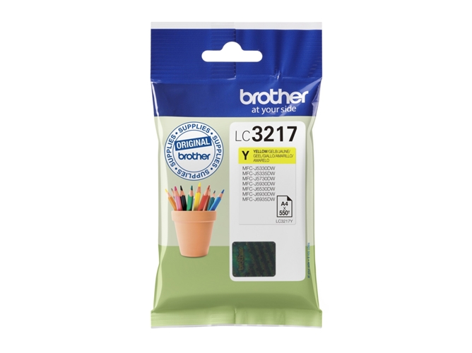 Cartucho de tinta Original BROTHER LC3217Y Amarillo 550 páginas