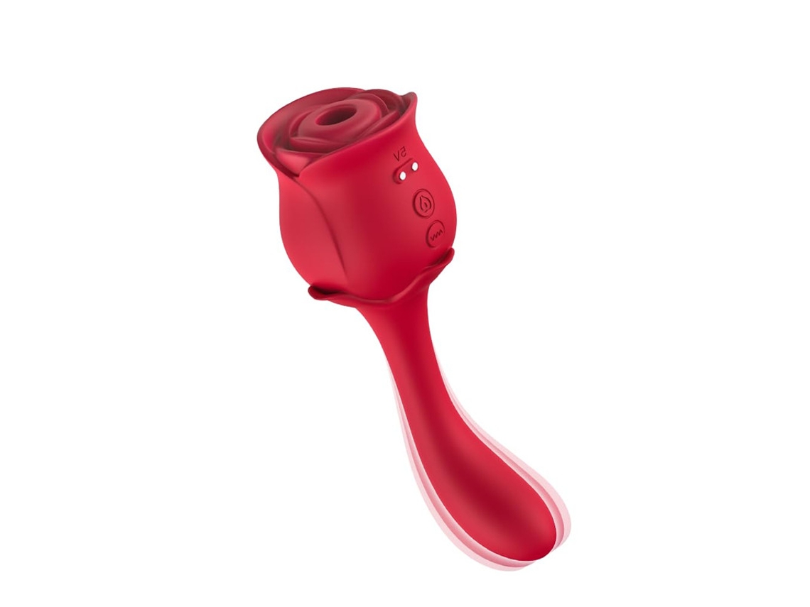 Vibrador De Masaje De Succin Multifrecuencia De Doble Cabezal Rose Para Mujeres (rojo)