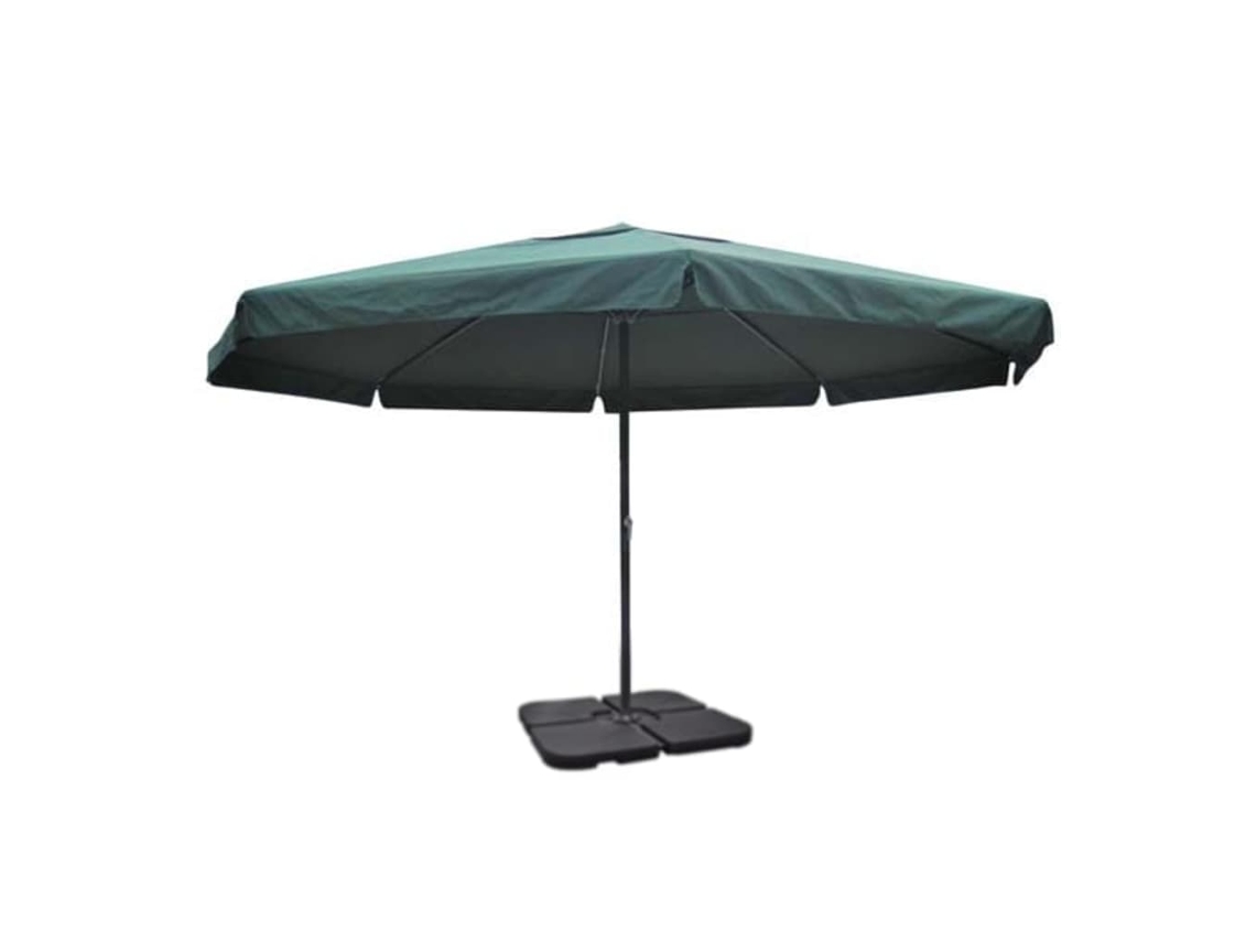 Sombrilla de jardín MAISON EXCLUSIVE de aluminio con base verde portátil