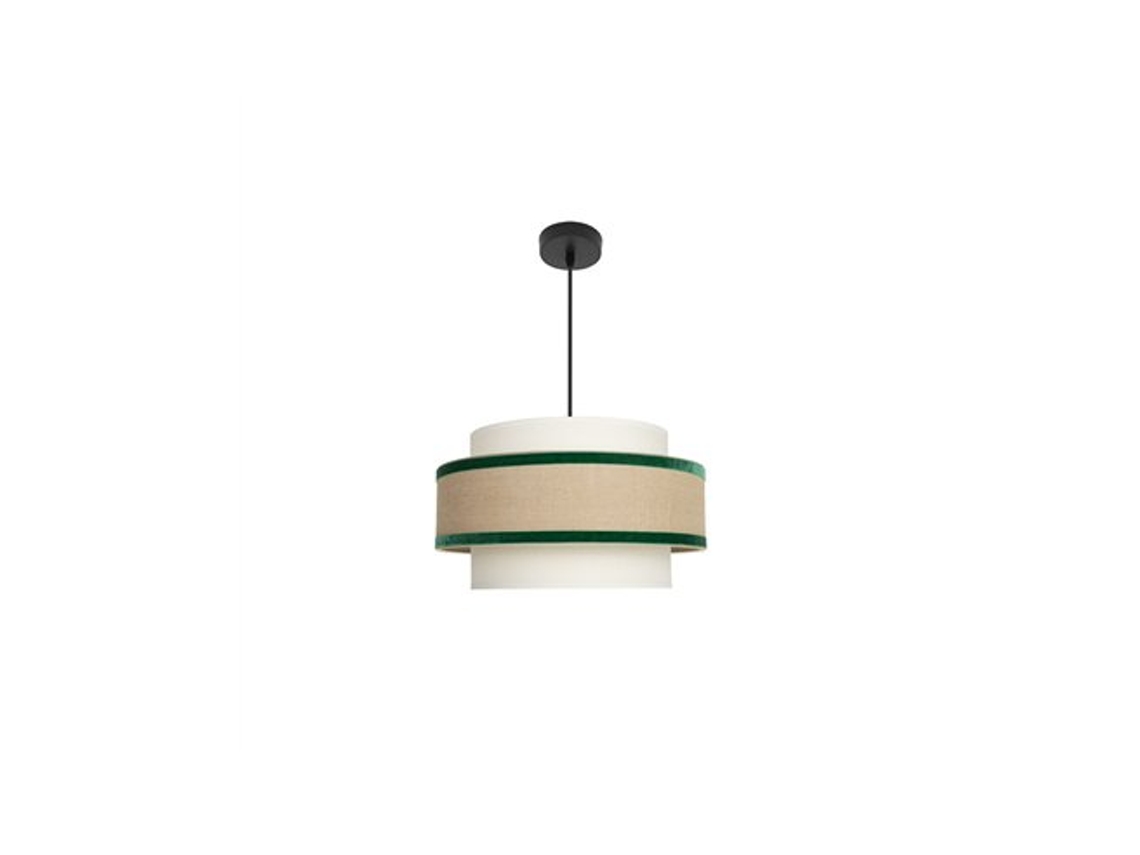 Lámpara colgante Cornalina, Ø40cm, Altura regulable, 1xe27, Beige y Verde Fabrilamp (bombilla no incluida)